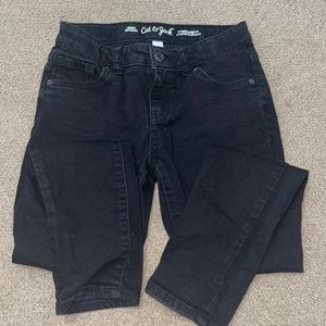 Girls Black Denim Skinny Jeans